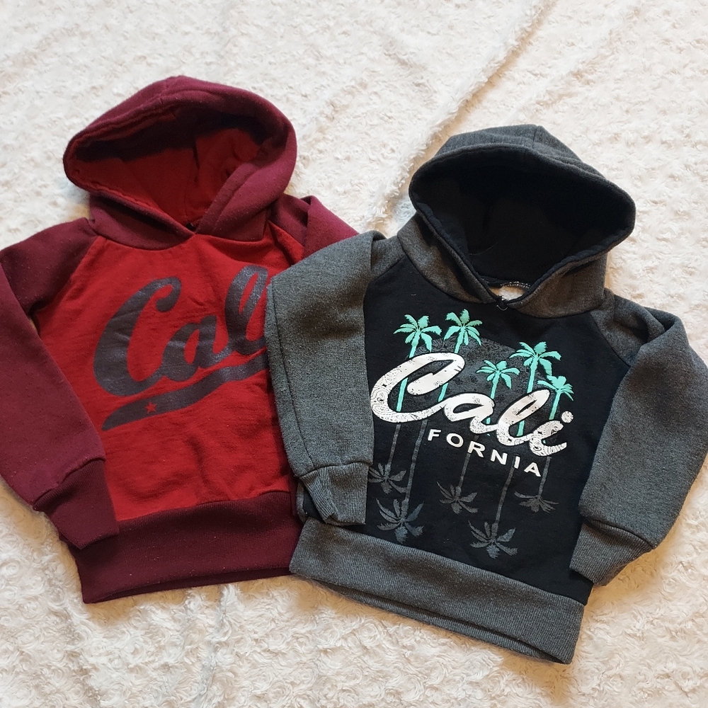 Red & Black Lot of 2 Cali Graphic Hoodies Sweatshirts Youth Small California